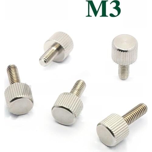 GB835 M3 303 Stainless Steel Thumb Screws Knurled Head Manual Adjustment Screws Length 6/8/10/12/14/16/20mm