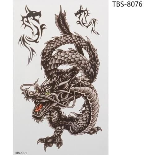 Chinese Dragon Fake Tattoo Water Transfer Waterproof Temporary Sticker Women Men Sexy Beauty Body Art Cool Stuff Cheap Fine