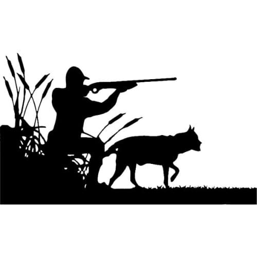 Interesting Hunter Gun Decoration Car Sticker Vinyl Black/Silver 16cm*10cm