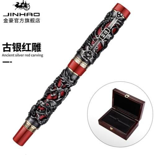 JINHAO Luxury 6 Style Gel Pen Rollerball Pen for Writing Dragon and Phoenix 0.5mm Nib Heavy Pen Business Office Supplies