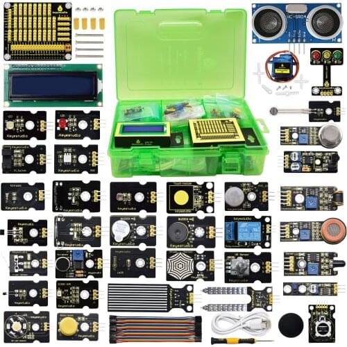 Keyestudio Raspberry Pi 4B Sensor Starter Kit Diy School Kit Support Python Java and STEM For Raspberry Pi(NO RPI 4B Board)