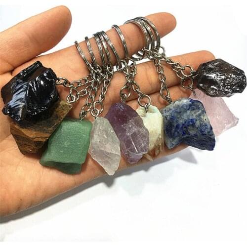 Beautiful natural raw rose quartz many kinds of crystal healing crystal Keychain for Home Decoration