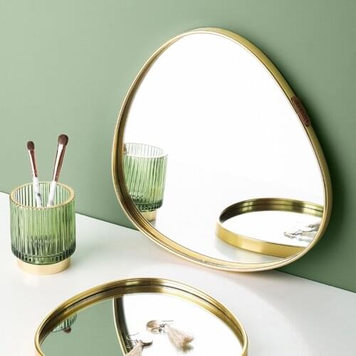 Kitchen Storage Tea Trays Nordic Home Decoration Mirror Tray Living Room Desktop Cosmetic Sundries Storage Tray Plate Organizer