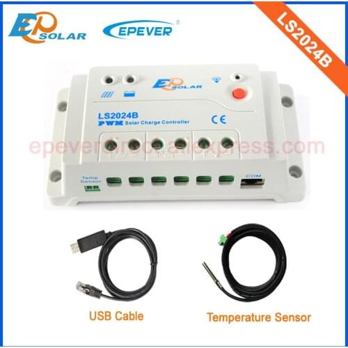 Mini pwm solar regulator EPEVER LS2024B 20A 20amps USB cable RS-485&temperature sensor 12V 300W panels system application