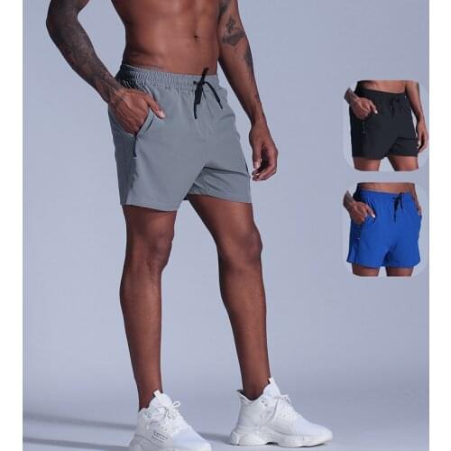 Male Sports Gym Shorts Quick-Drying Three si fen ku Elastic Breathable Summer Marathon Track Running Shorts