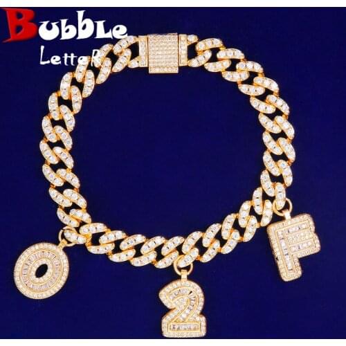 10MM Custom Name Cuban Bracelet Gold Color Hip Hop Men Jewelry