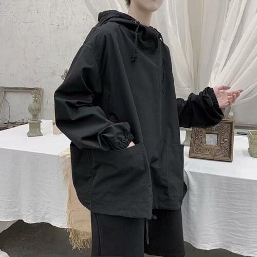 Hoodies For Men Crewneck Sweatshirt Oversized Pullover Hoodie Cloak Hip Hop Gothic Outwear Sweater Coat Harajuku Style Male Tops