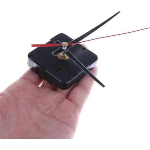 DIY 1 Set Silent large wall Quartz Clock Movement Mechanism Black & Red Hands Repair Tool Parts Kit Set With Hook