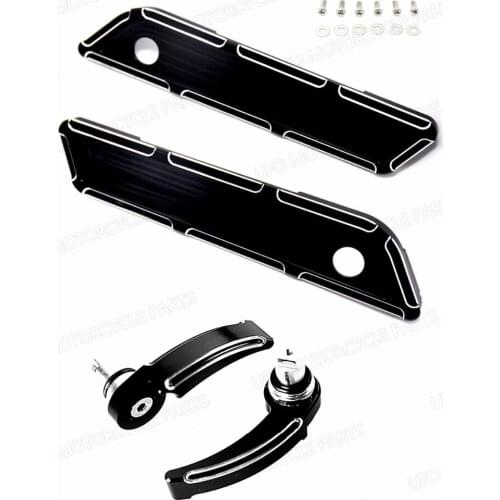 Slope Cut Saddlebag Latch Cover&Shifter Bar For Harley Touring FLHR FLHX 14-17