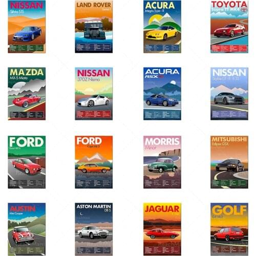 Nissan retro car, home decor canvas print poster retro vintage car poster