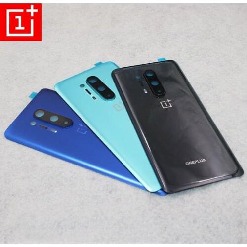 New Original Battery Back Cover Glass Rear Door Housing Panel Replacement Case For Oneplus 1+ 8 Pro 8pro With Camera Lens & Logo