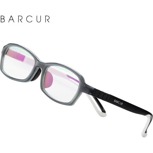 BARCUR Square Blue Light Kids Glasses TR90 Student Computer Anti Blue Light Glasses For Myopia Game Eyewear Unisex UV400 Protect