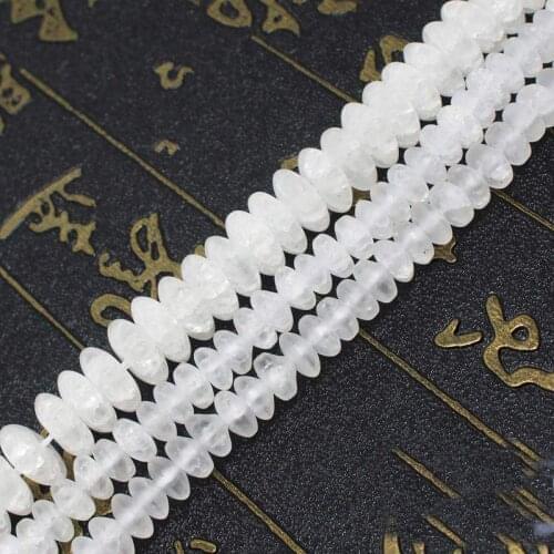 Wholesale Frost Crackle Clear QuartzRondelle Beads 15" BeadsFor DIY Jewelry Making !We provide mixed wholesale for all items