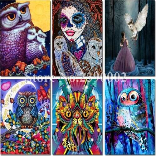 Full,Diamond Embroidery,Animal,Owl,5D,Diamond Painting,Cross Stitch,3D,Diamond Mosaic,Needlework,Crafts,Christmas,Gifts