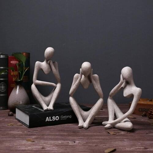 Hot Modern resin European abstract thinker character statue sculpture doll birthday gift hotel office home decoration декор