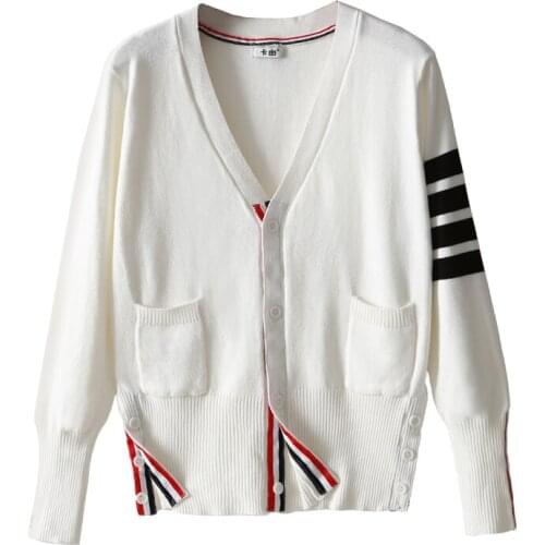 2021 early spring new college style net red long-sleeved very fairy sweater TB knitted cardigan jacket womens top loose