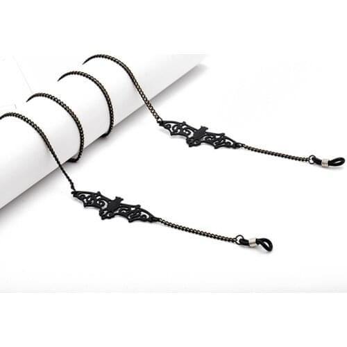 Women Retro Black Bat Sunglass Chains Lanyards Eyewear Accessories Sunglasses Reading Glasses Strap Cord Glasses Hanging Rope