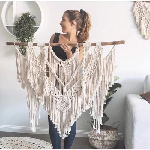 Nordic Ins Woven Curtain Partition Tapestry Wedding Background Hanging Cloth Garden Decoration Hand Weaving Bedroom Decor