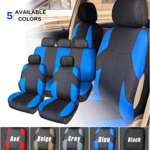 Universal Car Seat Covers Full Set Front Mesh Cloth for Truck Sedan Interior 9pcs Decoration Accessories Automobile Protectors
