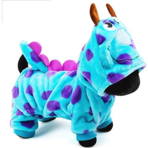 2019 High Quality Dog Pet Clothes Super Cute Party Dress up Dog Clothing Coat Dragon Small Medium dog Blue Summer Winter