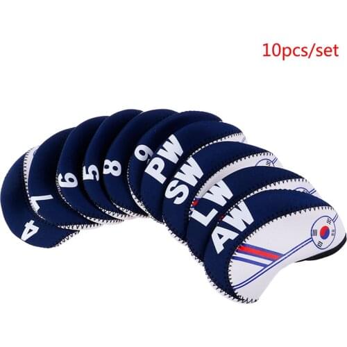 10PCS/Set Exquisite Golf Club Iron Head Covers Protector Golf Head Cover Sets Iron Club Head Cover Accessories