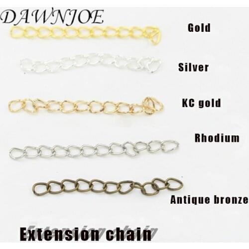 100 pcs/lot Extended chain Making keychain Necklace Bracelet 5 /7 cm 0.7/0.9 mm Tail Extender 6 Color DIY Jewelry Accessories