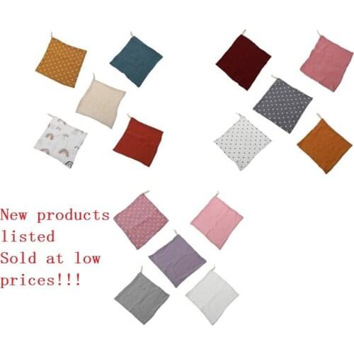 5pcs Baby Facecloth Bath Towel Handkerchief Cotton Cloth Soft Absorbent 4-Layer Gauze Kindergarten Stars Dots Print Washcloth