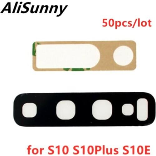 AliSunny 50pcs Back Camera Glass Lens for Samsung Galaxy S9 S8 S10 Plus S10E S7 Edge Note 8 9 Rear Frame Cover 3M Sticker