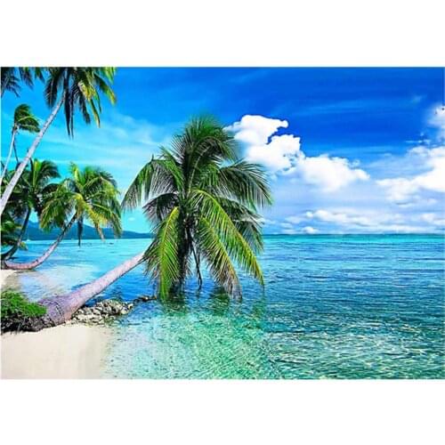 Full diamond 5D DIY diamond painting beach/blue sky/waterfall/island/love diamond embroidery kit landscape home decoration