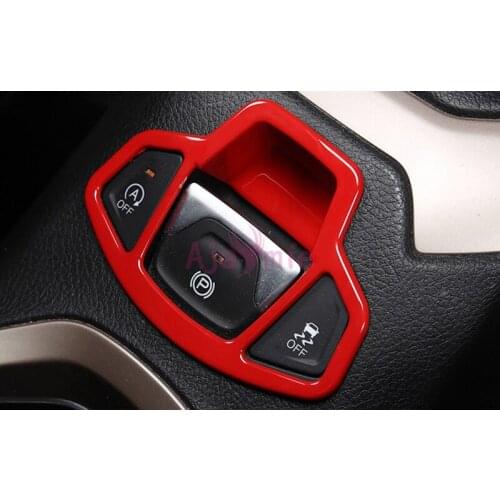 Car Styling Interior Red Color Electronic Hand Break Switch Panel Overlay Trim Kit 2016 2017 2018 For Jeep Renegade Accessories