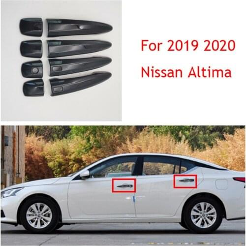 For Nissan Altima 2019 2020 Glossy Black Side Smart Lock Door Handle Covers Trim
