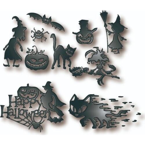 Halloween 2021 new metal cutting die witch decoration background scrapbook greeting card blade crafts embossing template stamp