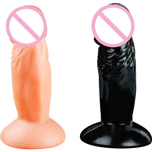 Sex Shop Female Masturbator Small Size Artificial Dildos Realistic Flexible Penis with Suction Cup12*3CM Medical PVC Sex Toys