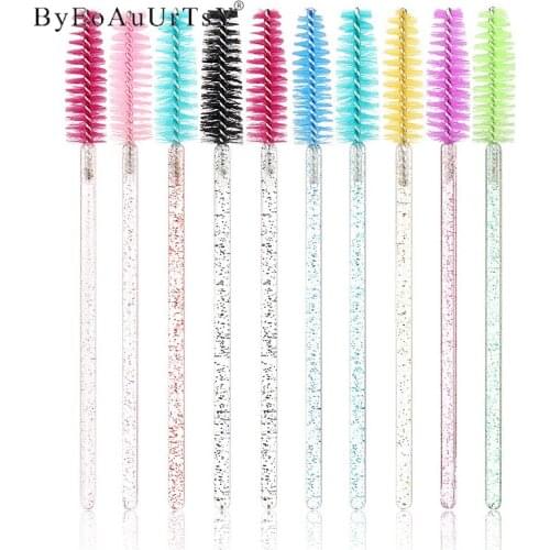 Makeup brushes Disposable Crystal Eyebrow brush Diamond Handle Mascara Wand Applicator Eye Lashes Eyelash Extension Tools