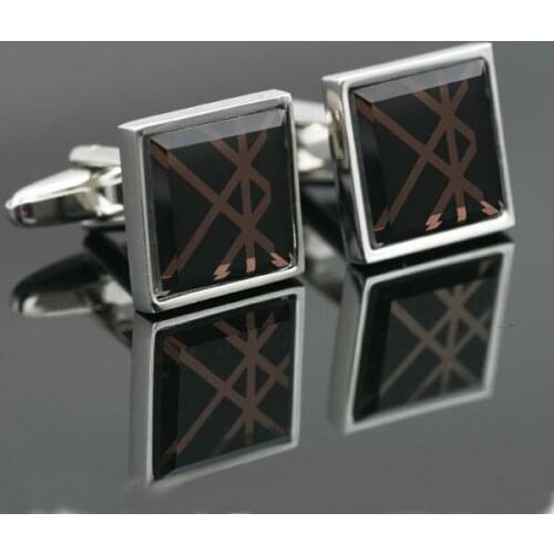 AK-317 Barry.Wang Classic Accessories Stainless Steel Toned Men`s Cufflinks Gift Box For Mens Wedding Business Party