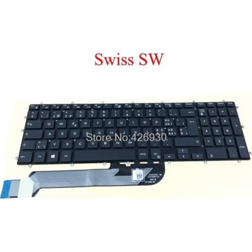 SW Keyboard For DELL For Inspiron 5565 5567 7566 7567 7577 5765 5767 7773 7778 7779 5570 5575 5770 5775 7570 3590 Swiss new