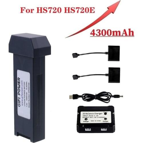 7.4v 4300mAh Battery Charger Sets for HS720 HS720E RC Quadcopter spare parts For HS720 Drone Rechargeable Battery