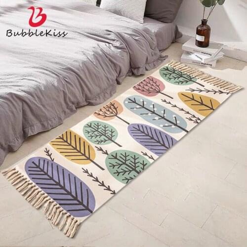 Bubble Kiss Cotton Carpet Hand Woven Printed Rug With Tassels Rug Tapestry Decor Carpet Home Entry Door Mat Machine Washable Rug