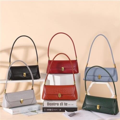 Leather Bag for Women Popular 2021 New Designer Handbags Underarm Baguette Bag Luxury Bags Ladys Temperament