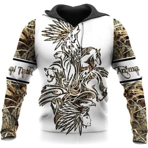 Beautiful Animal Tattoo 3D Printed Hoodie Harajuku Fashion Indian style Hooded Sweatshirt Autumn Unisex hoodies sudadera hombre
