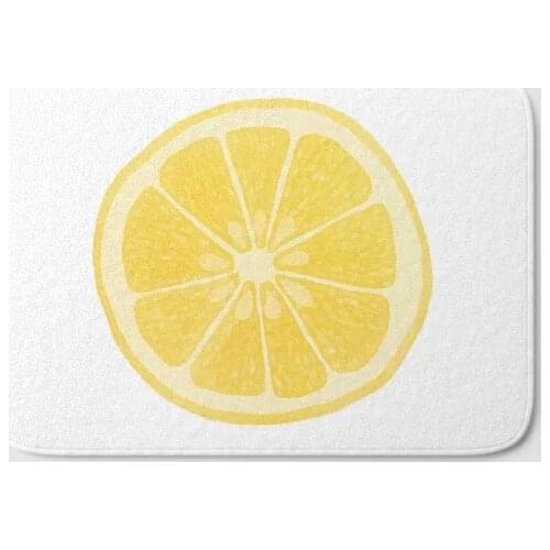 HOT Bathroom Rugs Lemon Bath Mat Flannel Absorbent Non Slip Doormat for Entrance Door Bathroom Carpet