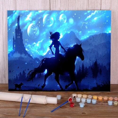 Scenery World Of Miracle Painting By Numbers Kit Acrylic Paints 40*50 Canvas Painting Home Decor For Children Handiwork Art