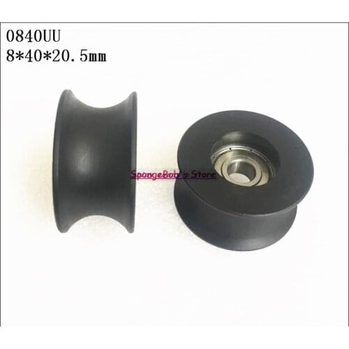 6pcs/Lot 0840UU 0840 UU 8*40*20.5mm Groove Guide Pulley Sealed Rail Ball Bearing