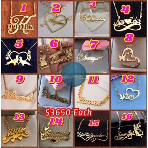 Qitian Name Necklaces Gold Stainless Steel Angel Jewelry Personalized Custom Pendant For Women Birthday Gift Customized Jewelry