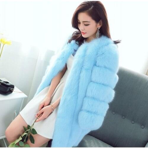 Faux Fur Coat Women Jacket Plus Size Imitation Fox Fur Coat Ladies Winter Jackets Woman Coats Jaqueta Feminina KJ310