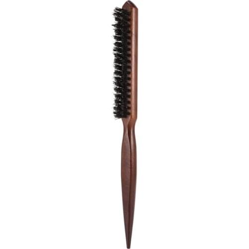 Wood Handle Wig Hair Bristle Boar Brush Styling Combs For Wig Hair Extensions Training Head Salon Teasing Salon Hairbrush