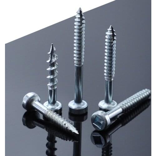 25-38mm Square Head Wood Screws Coarse/Fine Thread Pointed Slotted Galvanized Self-Tapping Screw for Hard/Soft Wood Plywood