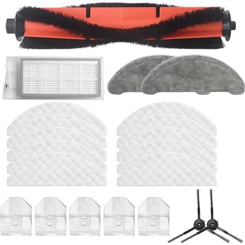 Mops Cloths Dust Bags Rolling Side Brush HEPA Filter Adaptor For Roidmi EVE Plus Robot Vacuum Cleaner Parts