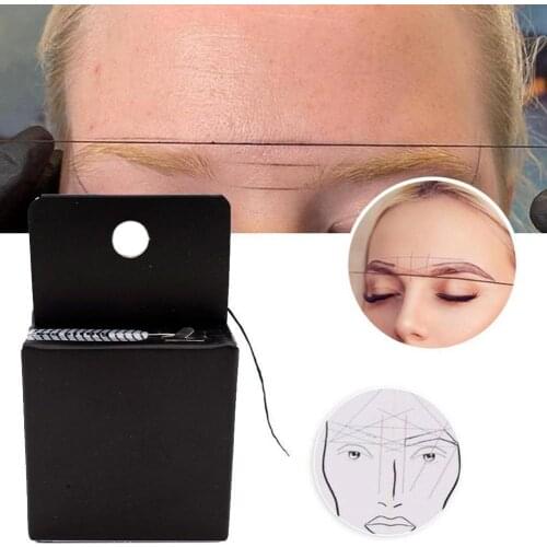 Tattoo Thread Eyebrow Marker Thread Tattoo Eyebrows Mapping Pre-Inked Brow Makeup Point String Thread Pre-Inked Eyebrow Tat W0X4