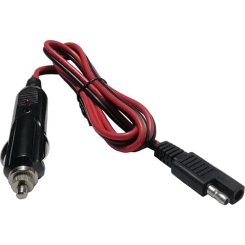 SAE Extension Cable Plug 100CM 12V Heavy Duty Car Cigarette Lighter 15A 14 AWG Electric Wires Pure Copper SAE Extension Cable